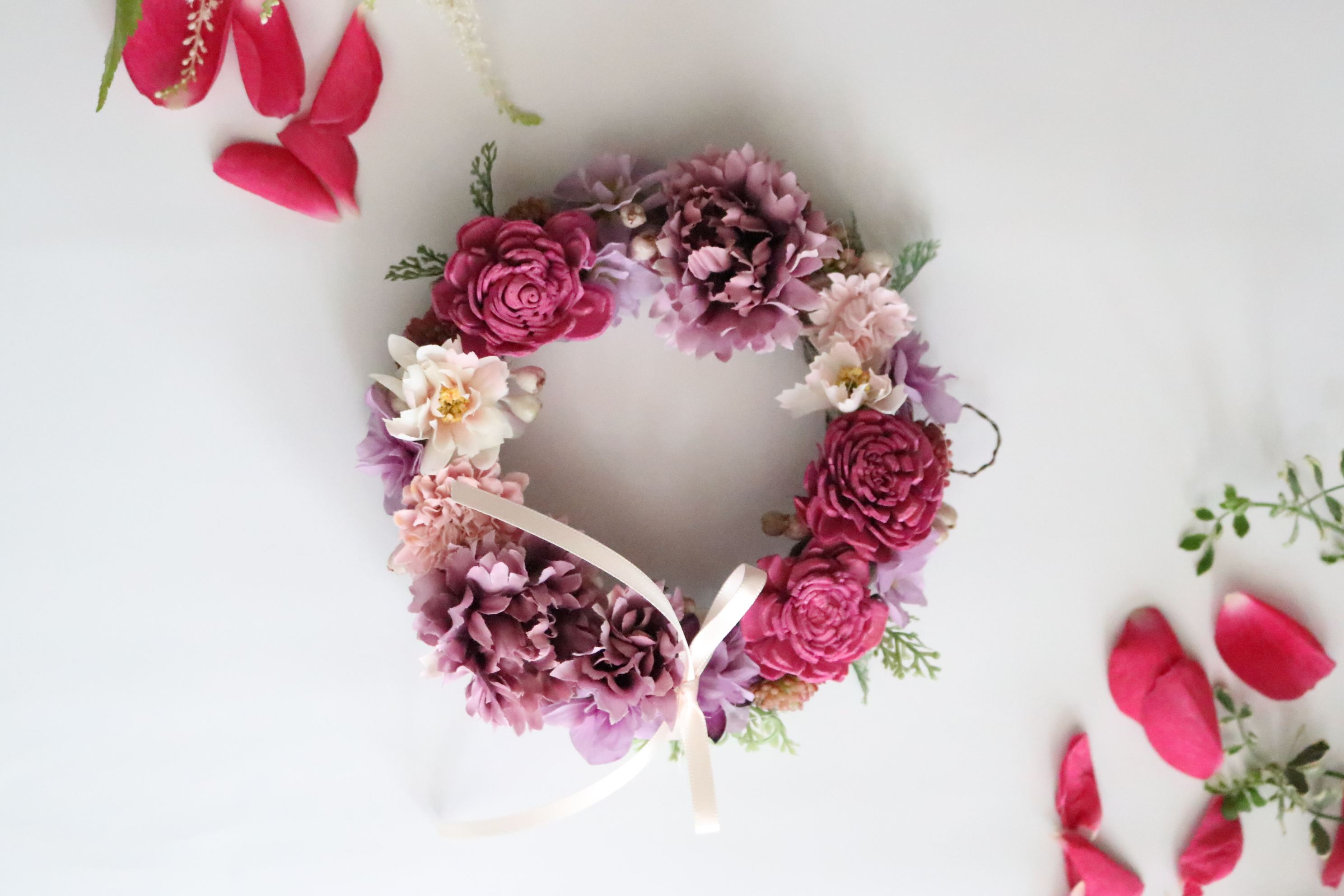 フラワーリース＜pink＞